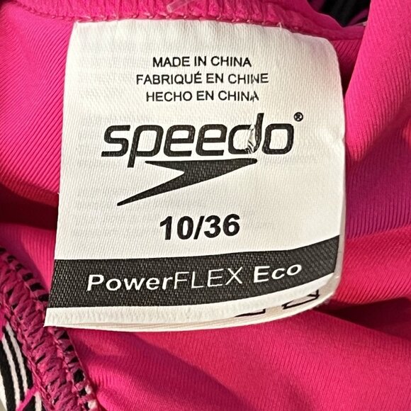 SPEEDO Fragments Drill Back PowerFlex Pink Swimsuit Women's size 10 / 36 NWT - Picture 11 of 14